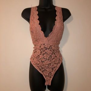 Pink Lace Bodysuit